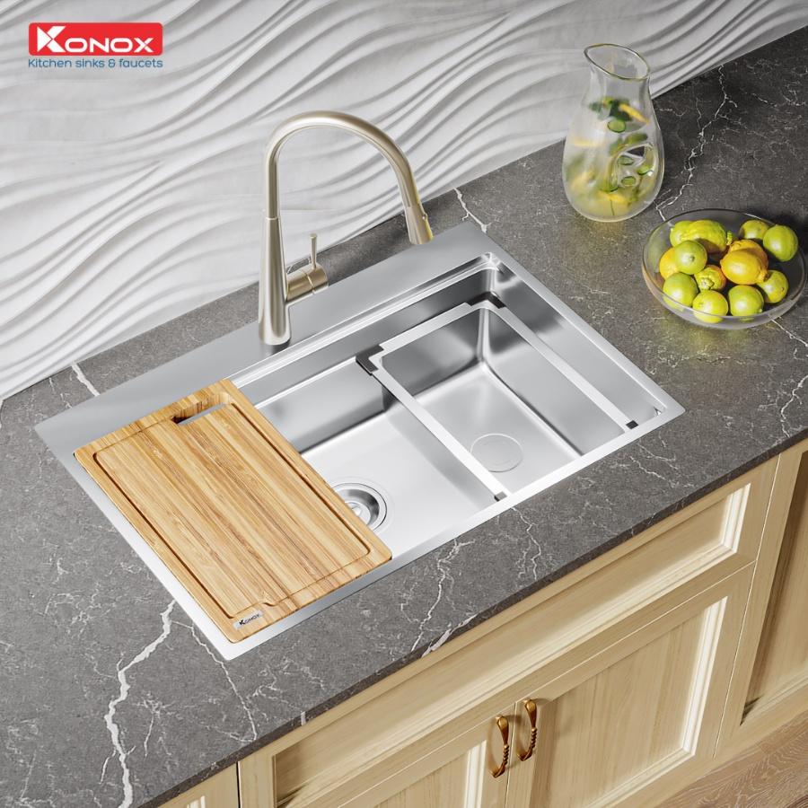 Chậu rửa bát inox KONOX Workstation Sink – Topmount Sink KN7650TS