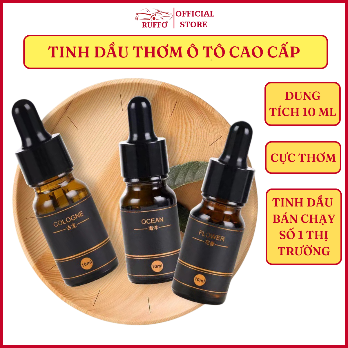 Nước Hoa Xe Hơi Ruffo Cao Cấp - Tinh Dầu Thơm Mini Để Ô Tô Bàn Làm Việc Dung Tích 10ml Mùi Hương Đặc Biệt