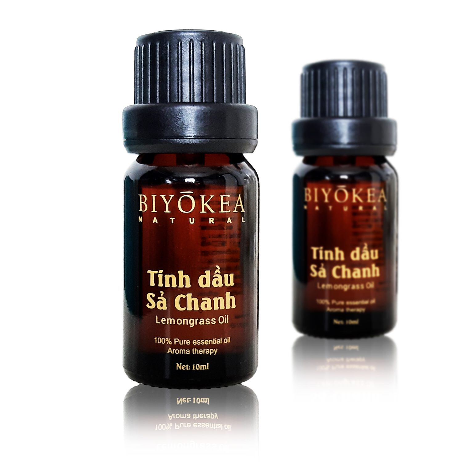 Combo 2 chai tinh dầu Sả chanh thiên nhiên Biyokea xông phòng đuổi muỗi, xông khử mùi dung tích 10ml
