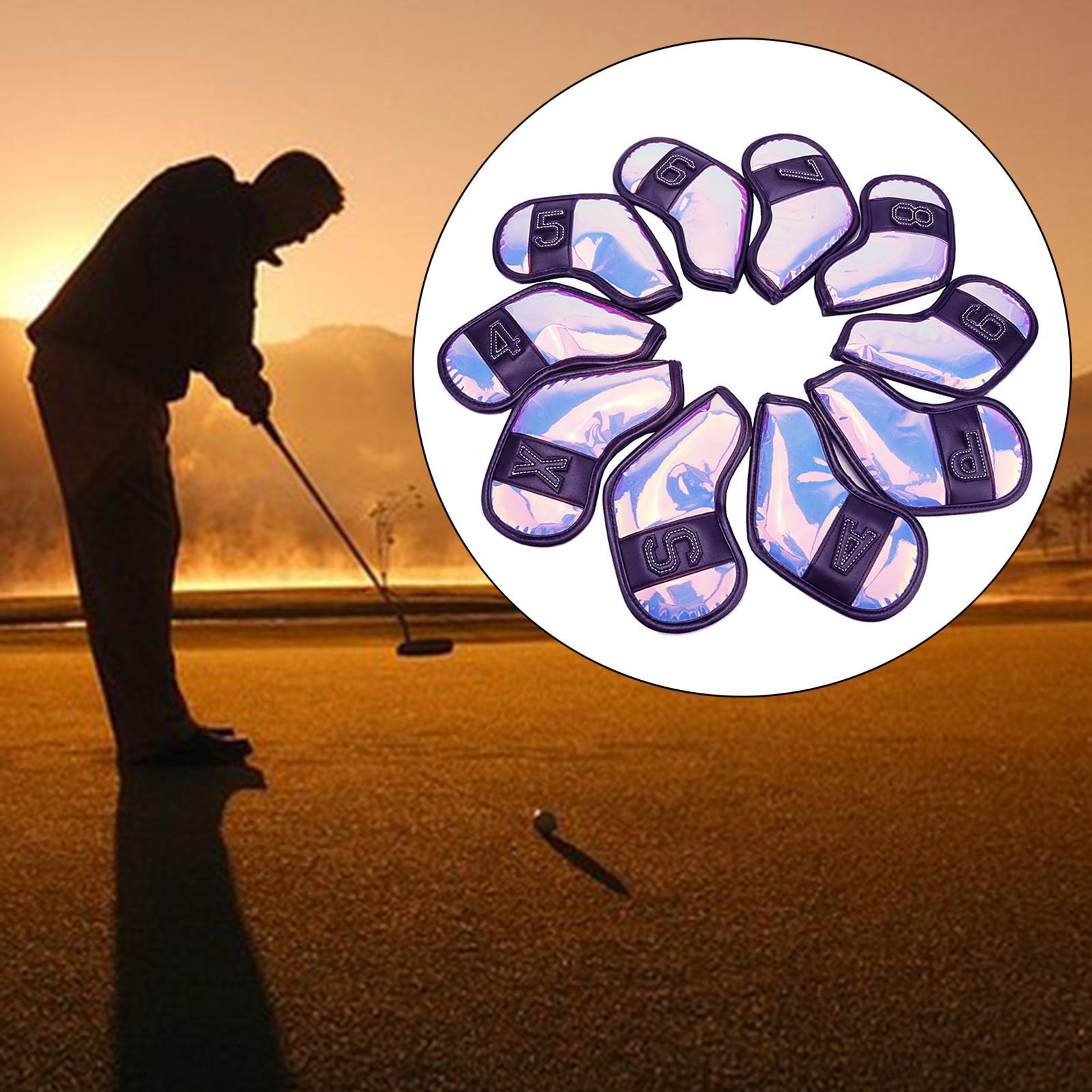 10Pcs Club Head Covers with Number Embroidery Golf Iron Headcover