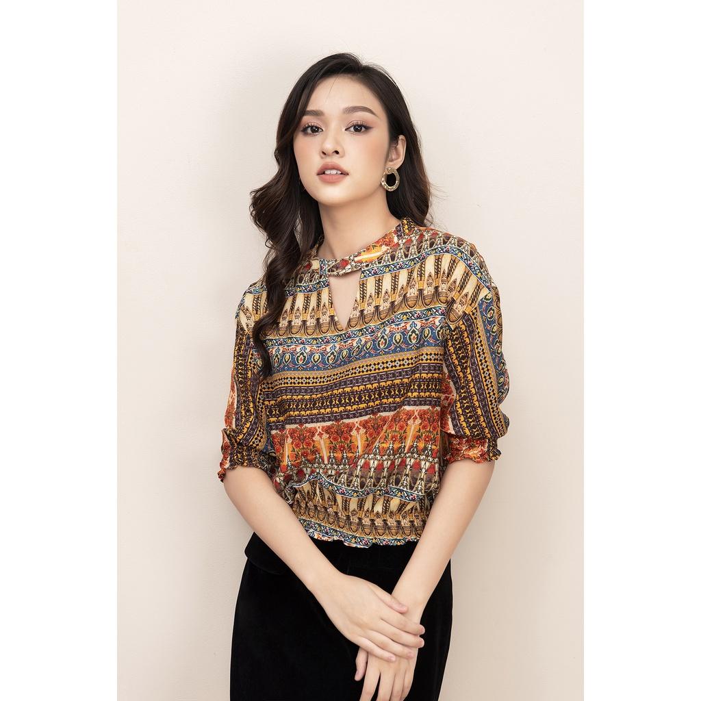 Áo sơ mi họa tiết thổ cẩm cao cấp LUPERI LFSM1168 cách điệu tay lỡ trẻ trung, hiện đại, dễ mix đồ