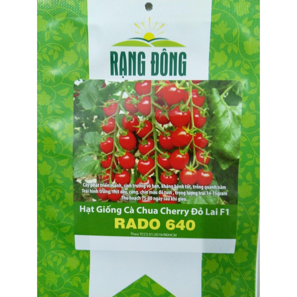 Hạt giống cà chua Cherry đỏ lai F1 Rado 640 - 0.1gr - Trái hình trứng, thịt dày, cứng, sinh trưởng vô hạn