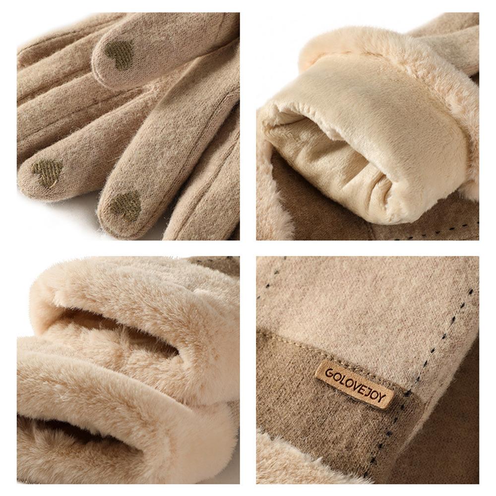 Golovejoy Winter Warm Wool Gloves for Women Touchscreen Texting Gloves Mittens