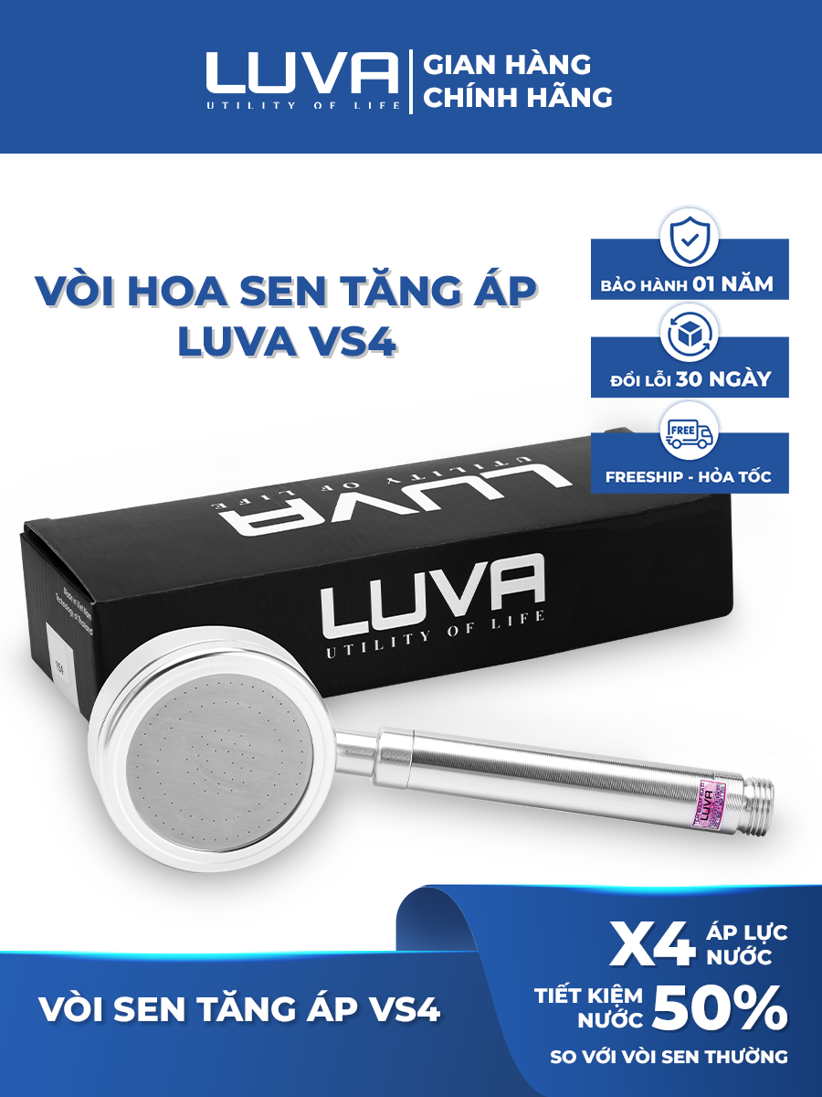 Combo vòi sen LUVA kèm dây sen LUVA GK02 và lọc nước đa năng LUVA GK1 - Hàng chính hãng