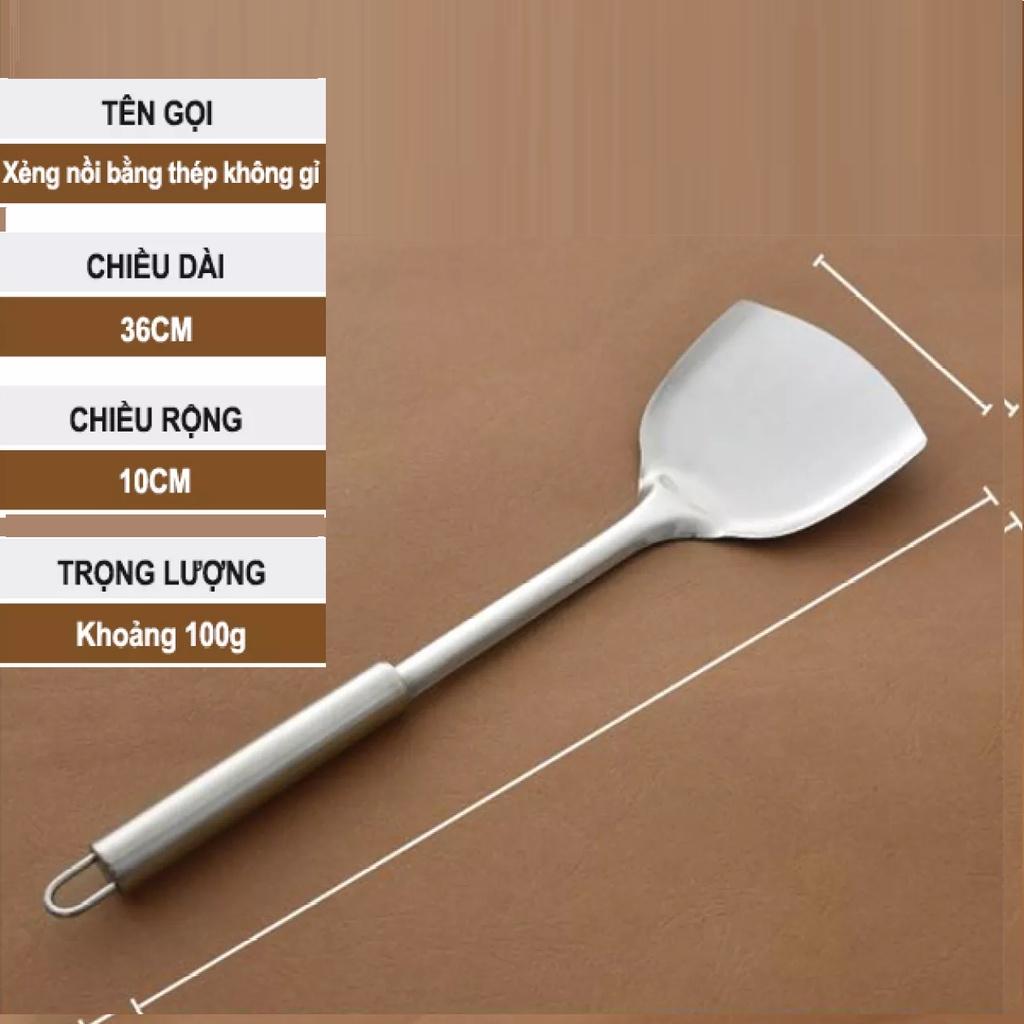 BỘ 5 Dụng cụ nhà bếp Muỗng cơm, Sạn, Vá Canh, Sạn lỗ, Vá lỗ - INOX. Bộ dụng cụ chế biến nấu ăn phục vụ bàn ăn sang trọng