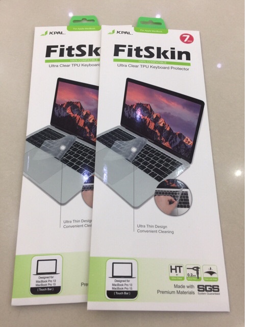 Miếng phủ bàn phím bảo vệ cho MacBook Pro No -Touch Bar 13 / 15 inch hiệu JCPAL FitSkin (không Touch Bar) - hàng nhập khẩu