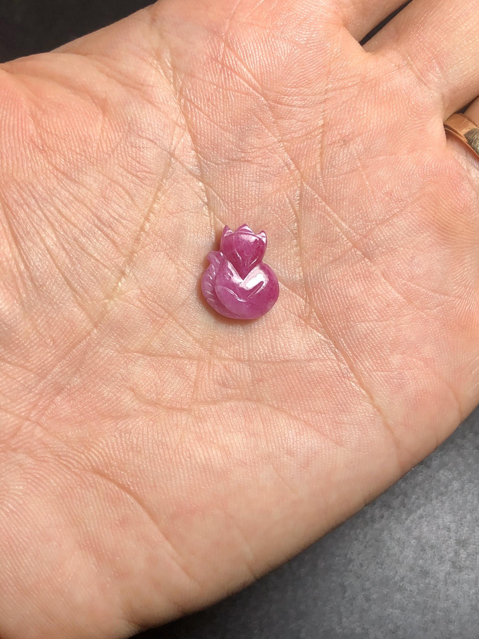 Hồ ly đá ruby tự nhiên vip size nhẫn 14mm đến 15mm - HANMYNGHE