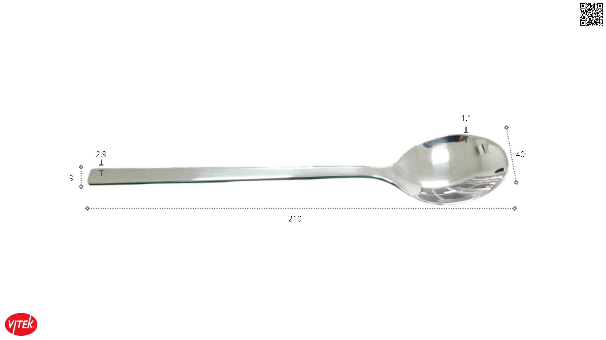 Bộ 6 muỗng/thìa ăn style Hàn Quốc, cán dài, inox 430 - Spoon VTK