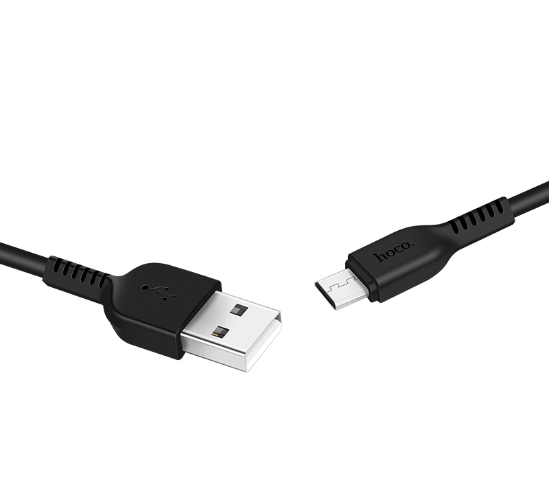 Cáp sạc HoCo X20 cổng MicroUSB (Đen)- Hàng chính hãng