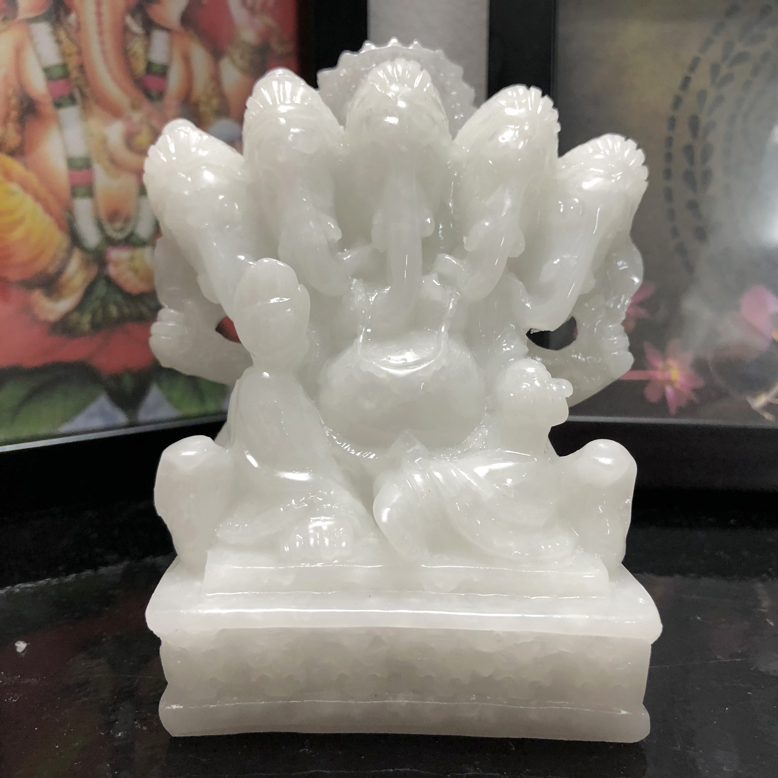 Tượng Đá Thần Voi Ganesha 5 Đầu - Đá Non Nước