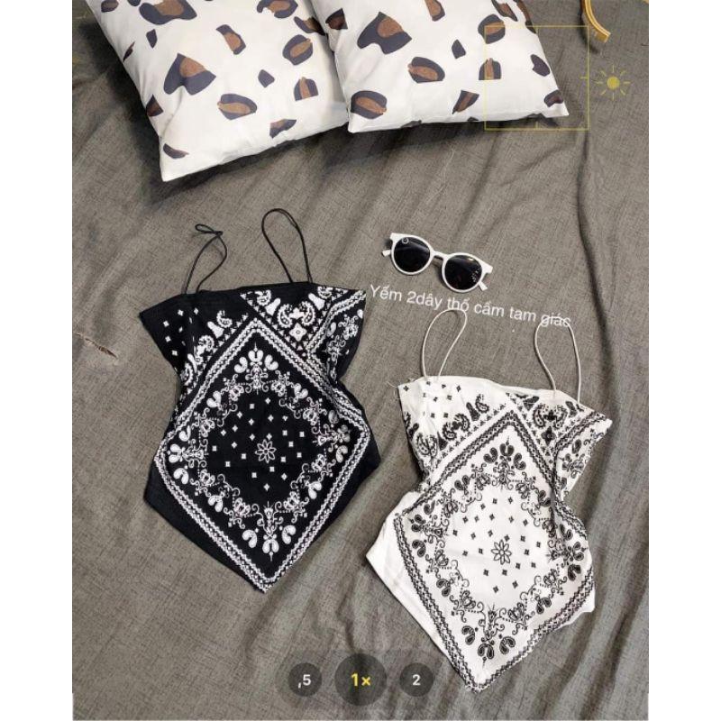 Áo Hai Dây Thổ Cẩm Vintage Nữ |