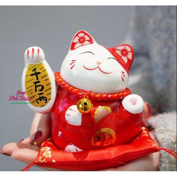 Mèo Thần Tài Để Bàn 10 cm nghênh đón tài phúc, may mắn, bình an - Mèo chiêu tài