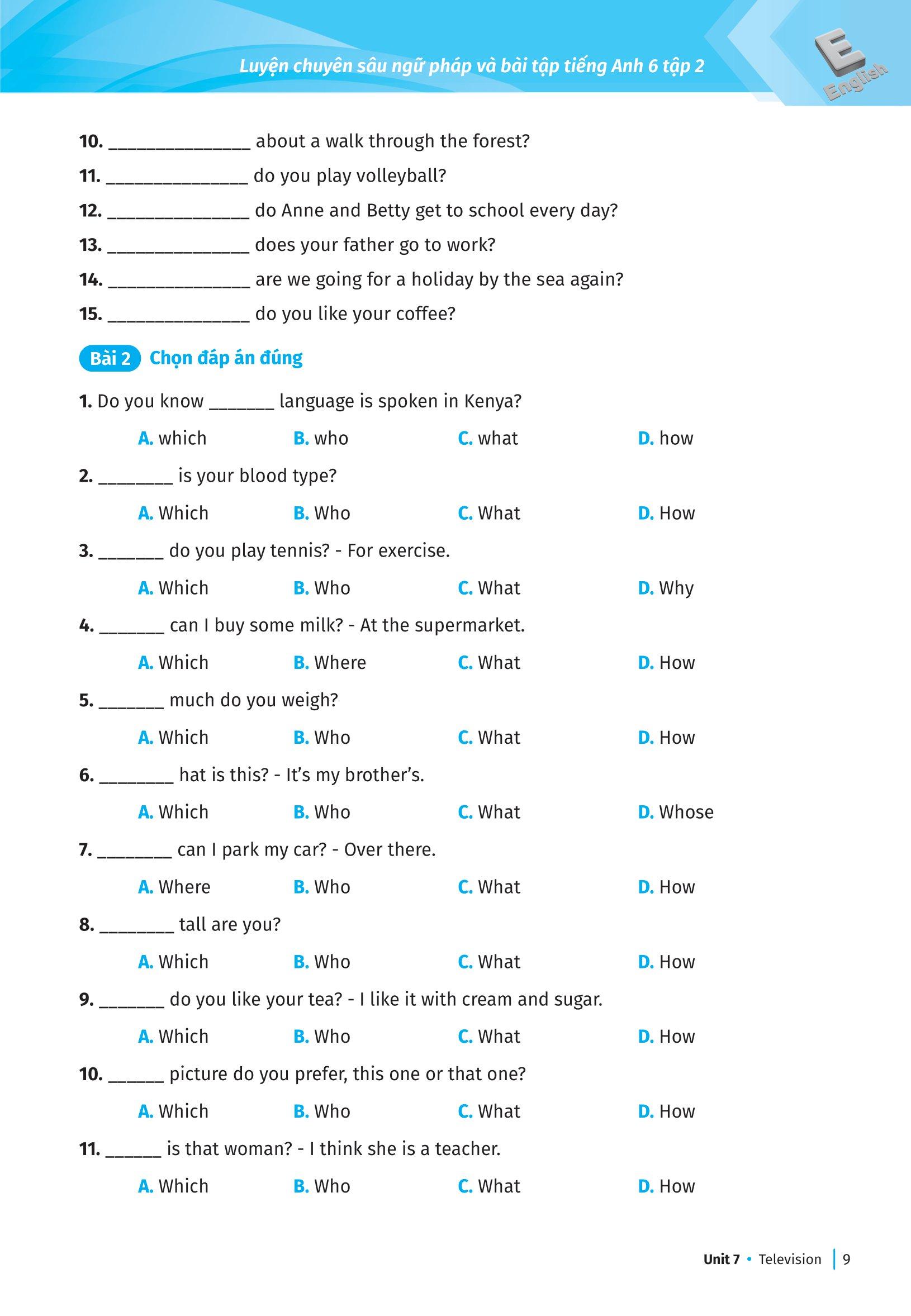 Luyện Chuyên Sâu Ngữ Pháp Và Bài Tập Tiếng Anh 6 - Tập 2 (Theo Chương Trình Global Success)