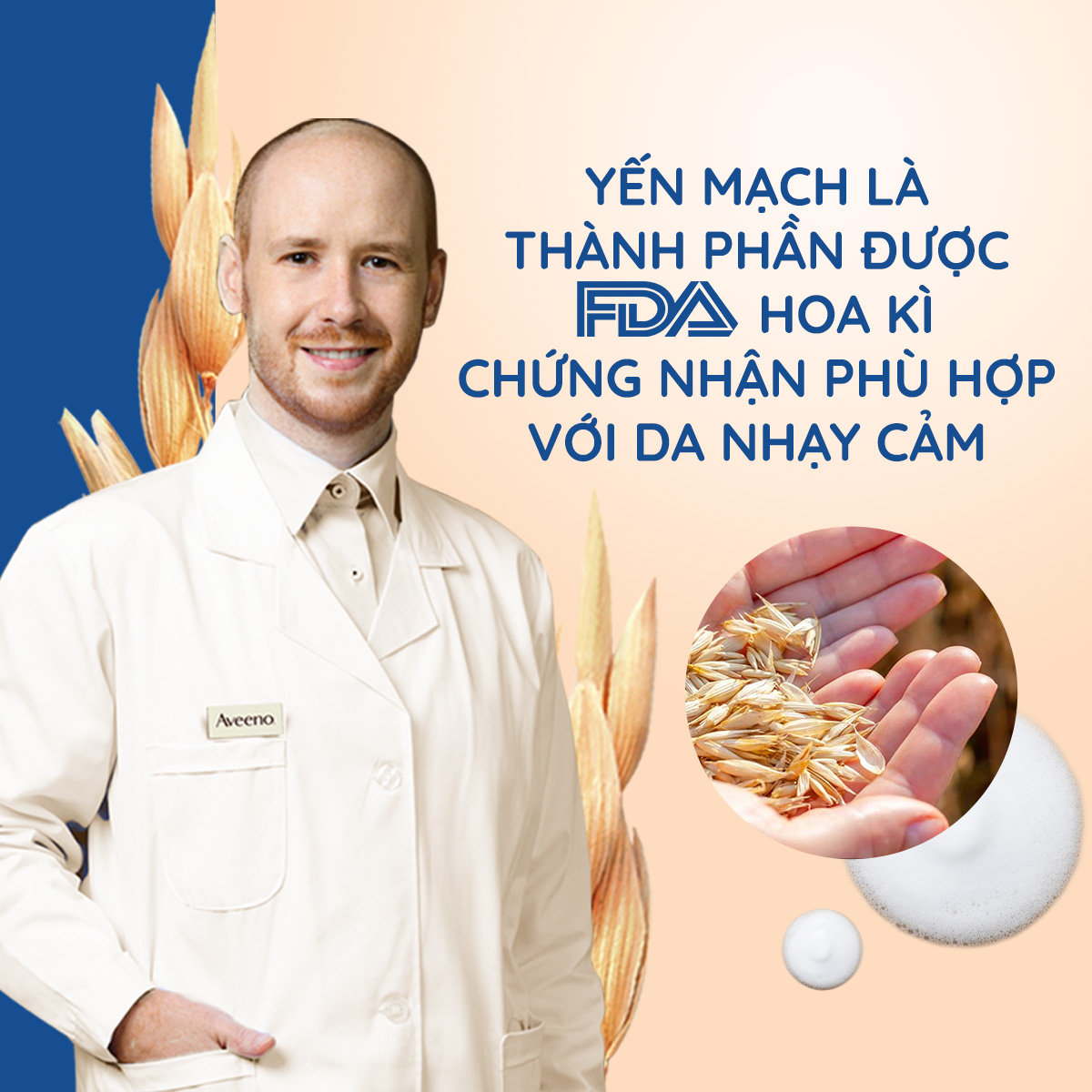 Bộ làm sạch & kem dưỡng ẩm cho bé da khô & nhạy cảm Aveeno Baby.