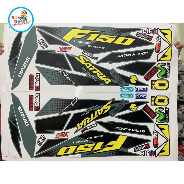 Tem xe Satria fi dán xe xám xi măng