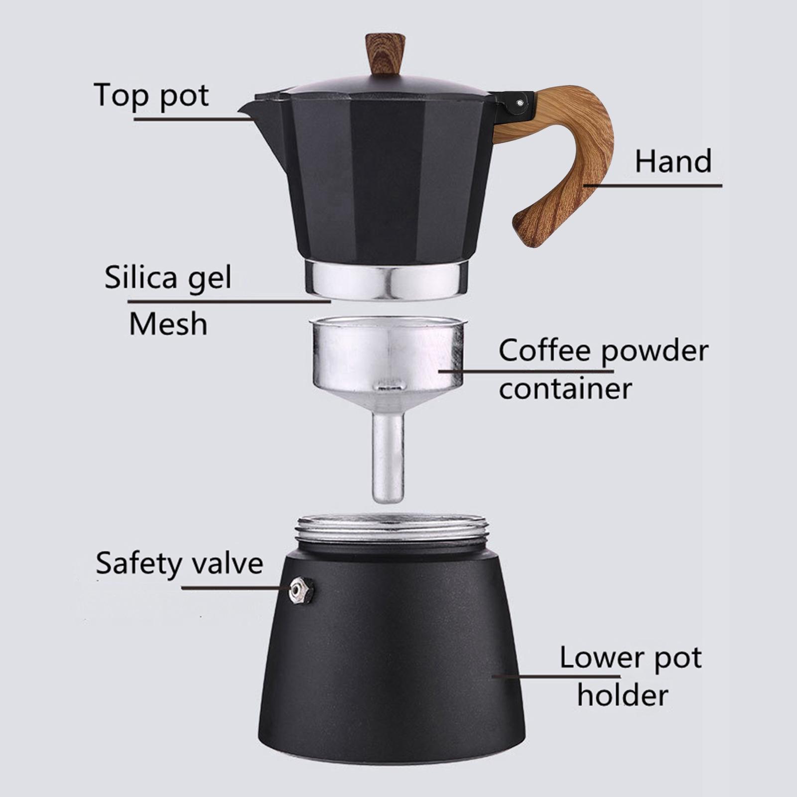 Stovetop Italian Coffee Maker Manual Espresso Cup for Cafe Kitchen Bar