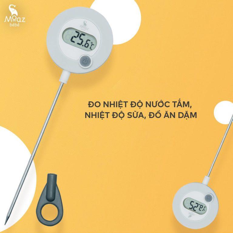 Đo nhiệt độ sữa MOAZ BEBE MB020, đo nhiệt độ thức ăn, nước tắm