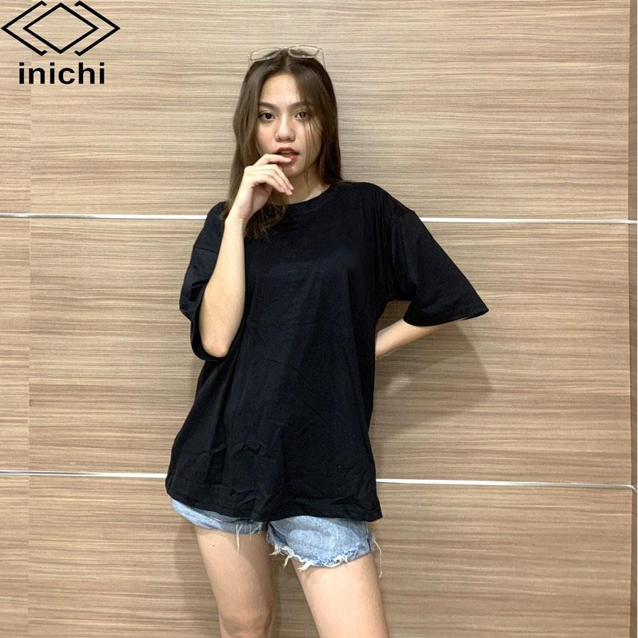 Áo thun trơn tay lỡ Unisex INICHI form rộng cá tính vải cotton co giãn 4 chiều nhiều màu - A642