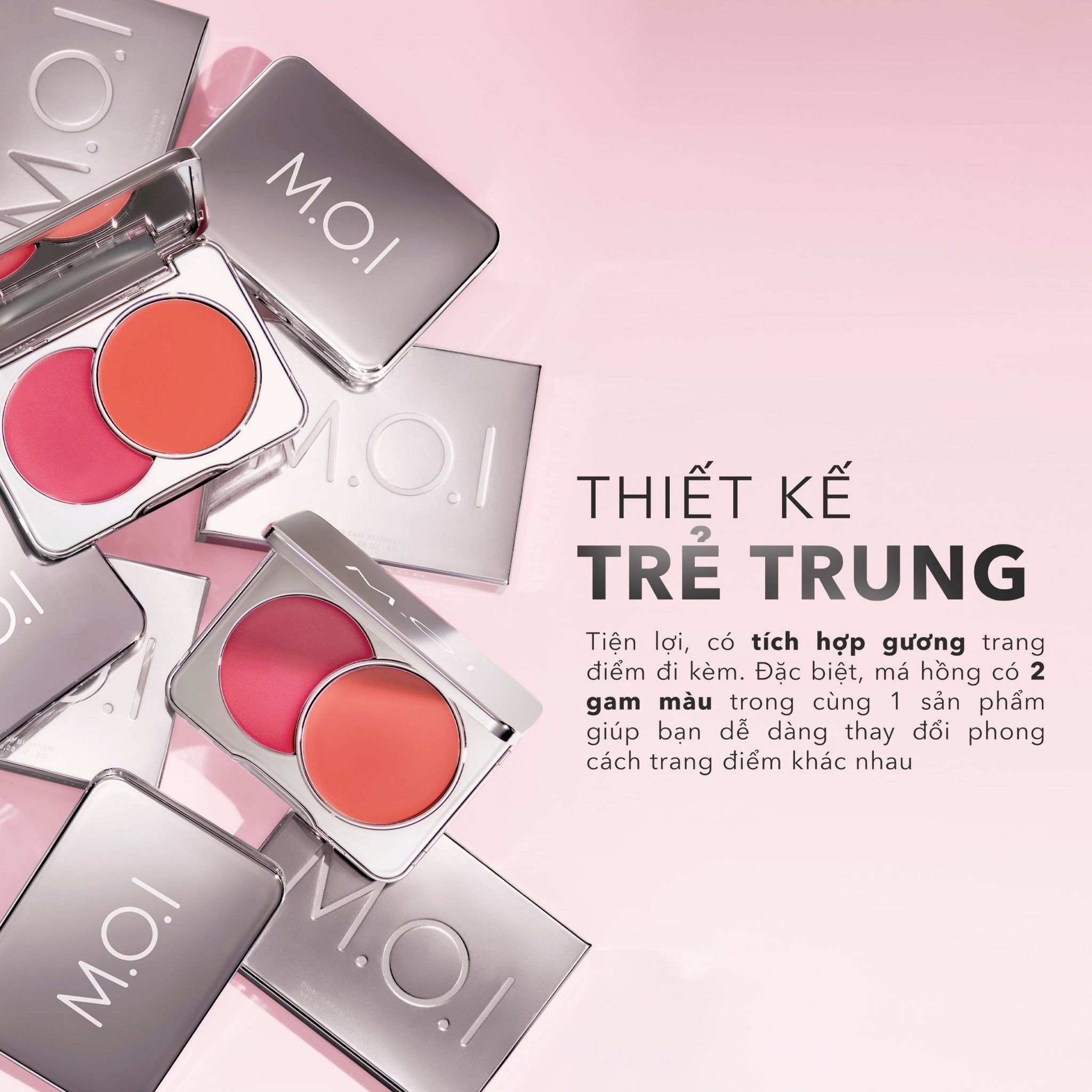 Má Hồng Kem 2 Màu M.O.I Dual Cream Blusher 2024 Hồ Ngọc Hà (Chính Hãng)
