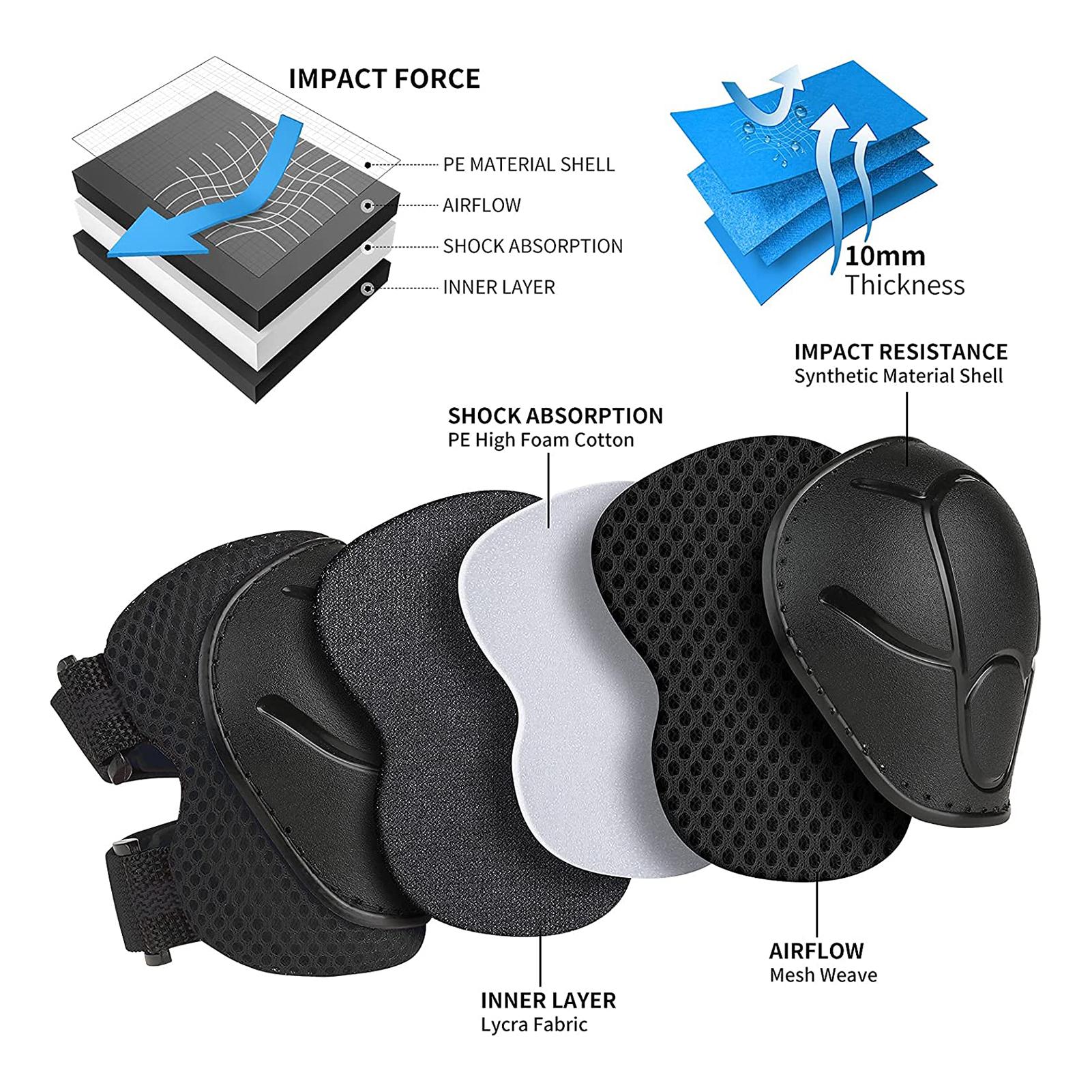 2 Wrist Guards&2 Elbow Pads&2 Knee Pads Adjustable Breathable Impact Resistance All-around Protection for Outdoor Sport