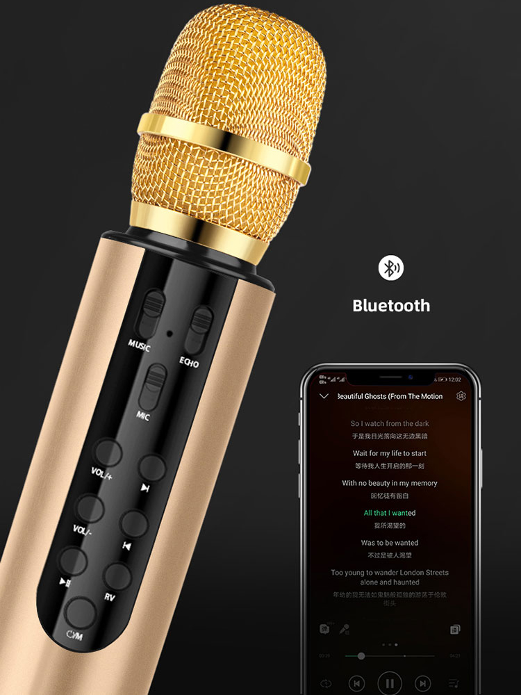 Micro Karaoke Bluetooth Micro không dây Kèm Loa Chất lượng cao cầm tay, Hát Trực Tiếp Không Cần Loa - Hàng Chính Hãng PKCB