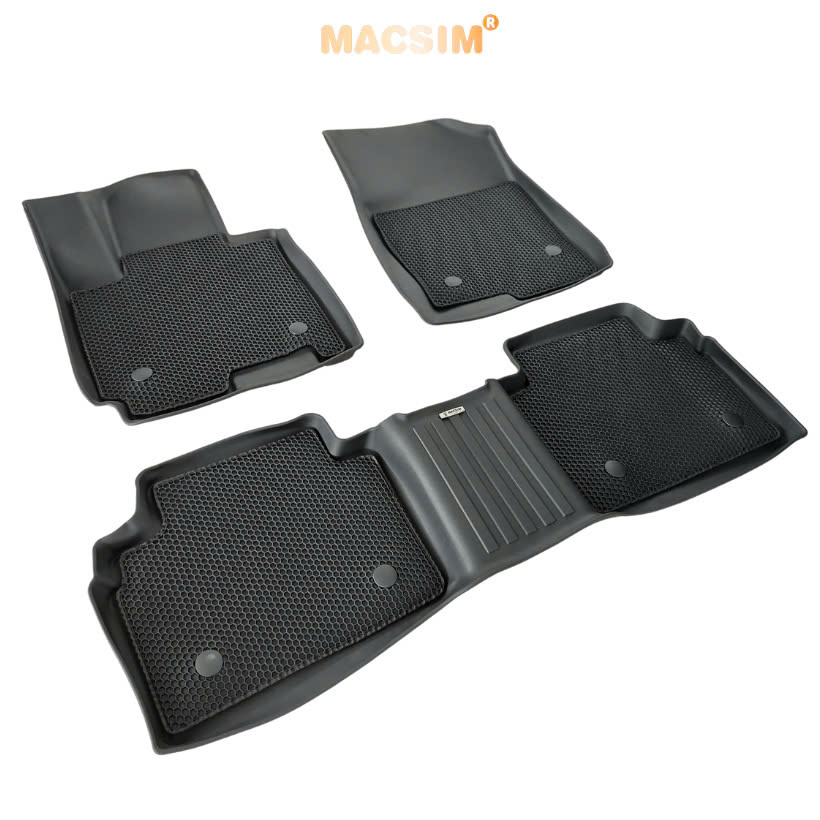 Thảm 2 lớp sd3 dạng lưới lục giác Kia Sportage 2022+ (đen) - bề mặt cao su siêu sạch - Macsim