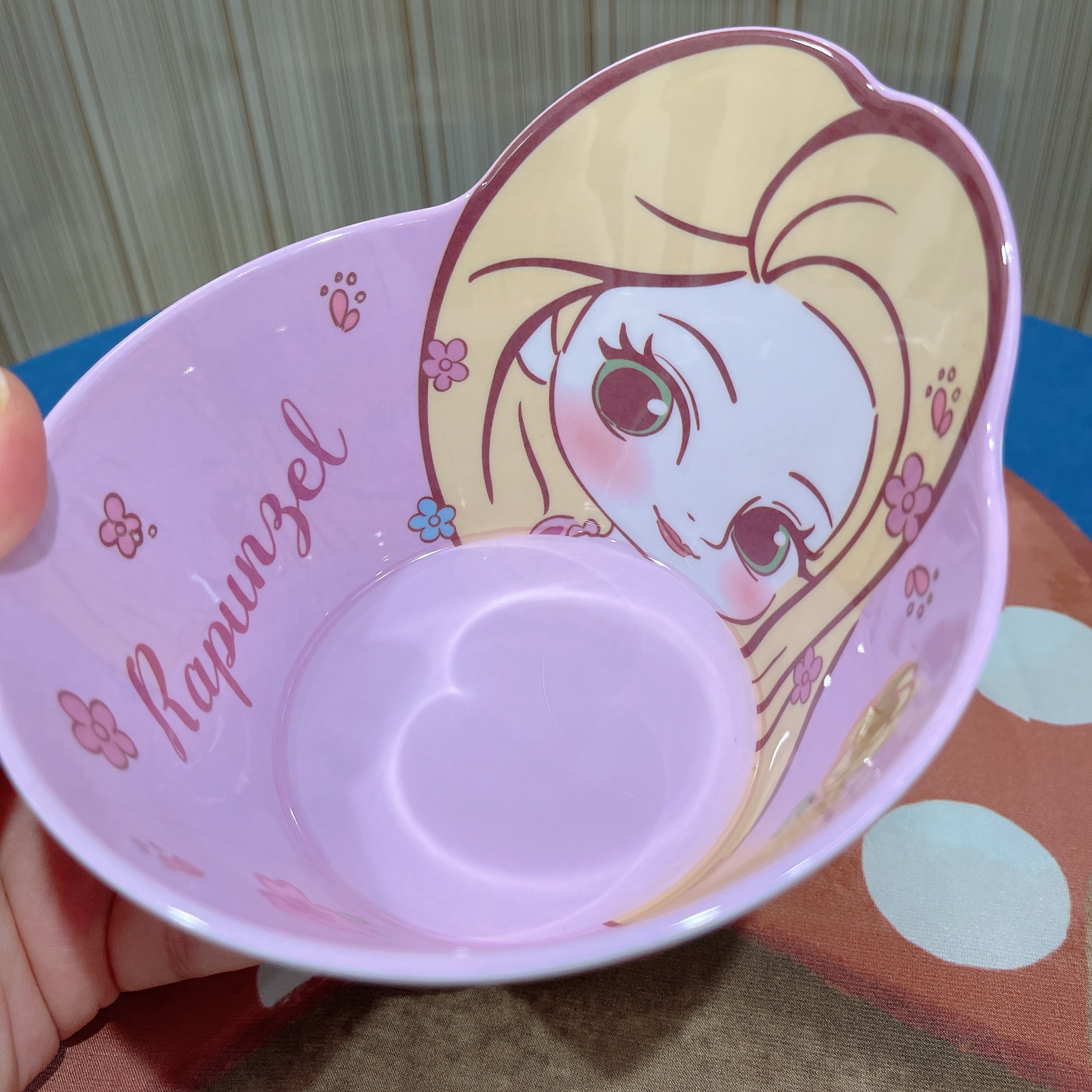 Chén ăn tô nhựa melamine hình công chúa Rapunzel tóc dài và quái vật Disney nổi 3D cho trẻ em bé gái - CHENRAP