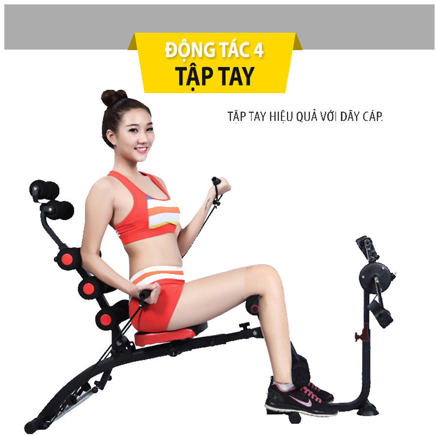 Máy Tập Cơ Bụng Đa Năng 6 Chức Năng Six Pack Care Đạp Xe Tập Giảm Mỡ Bụng Tại Nhà Đại Nam Sport + Kèm Máy Massage Chạy Pin