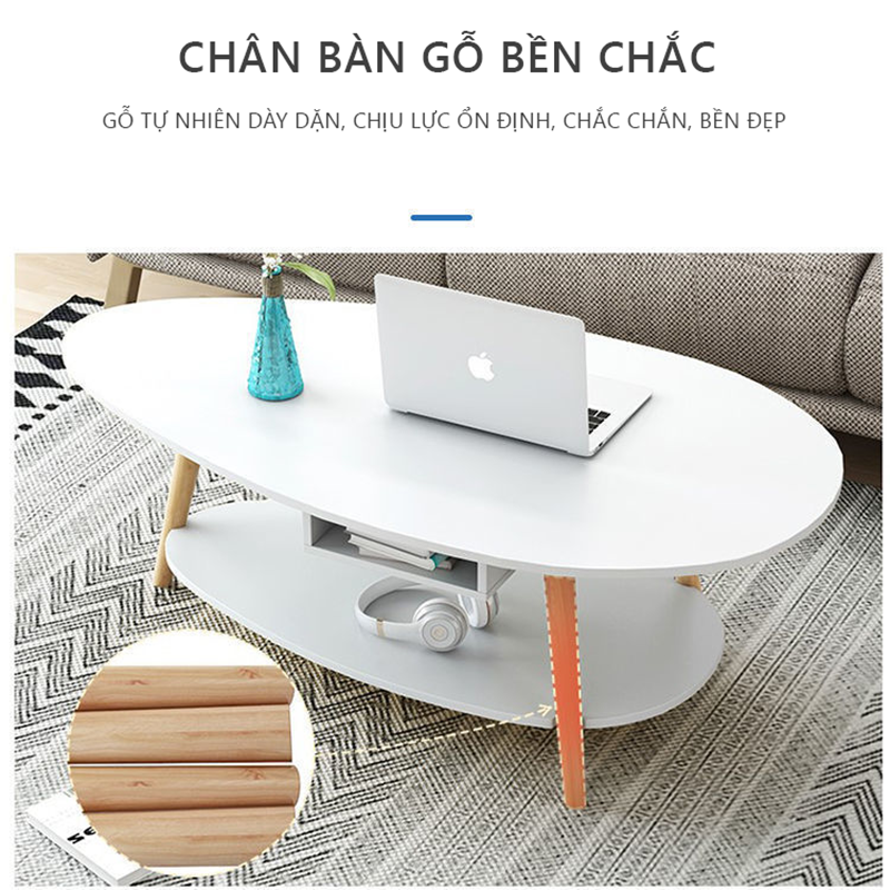 Bàn trà, bàn cafe hình trứng 2 tầng GP56