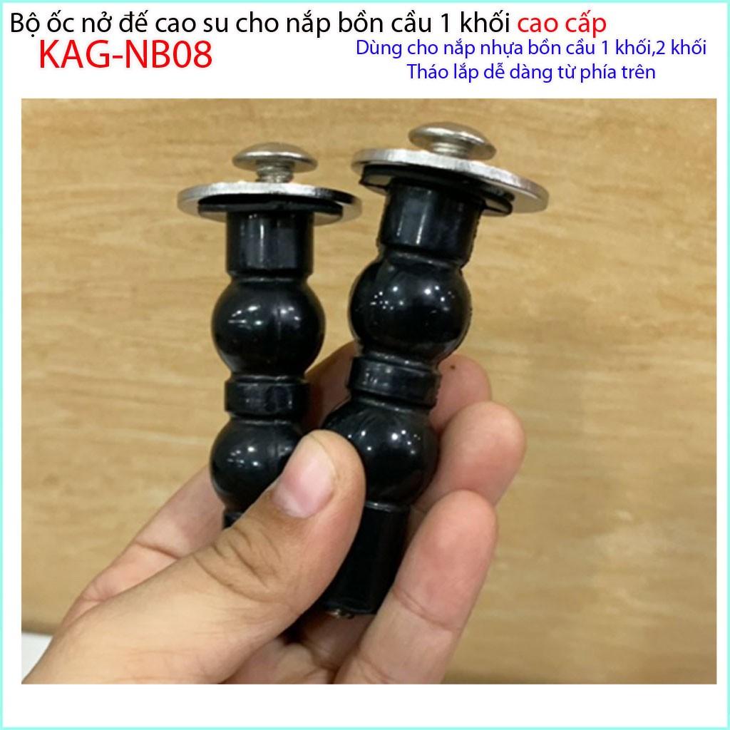 Ốc nắp cầu liền khối LInax KAG-NB08, ốc Inox gắn nắp đậy cầu American, ốc nở nắp Toto đế cao su dài dùng cho 100% chắc chắn sử dụng tốt