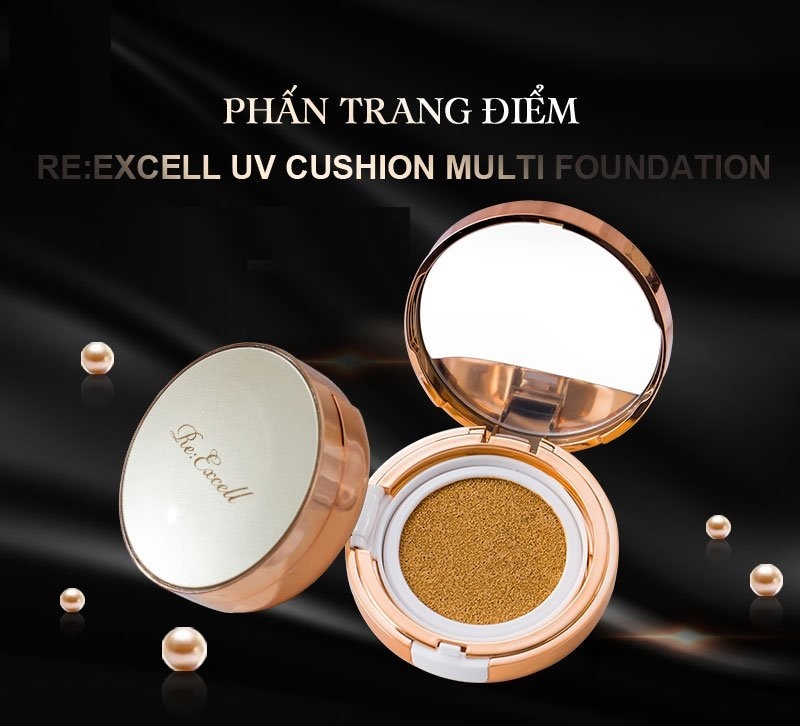 Combo 4 hộp phấn nước Hàn Quốc Re:Excell UV Cushion Multi Foundation SPF50+/PA+++ (mỗi hộp tặng kèm 1 lõi)