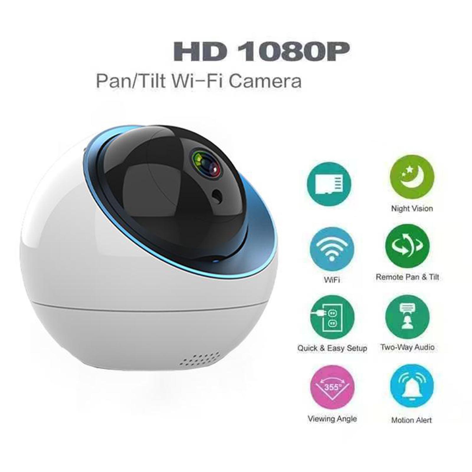 Wireless IP Camera Work with Tuya Smart Life Baby Moniter TF Card Slot