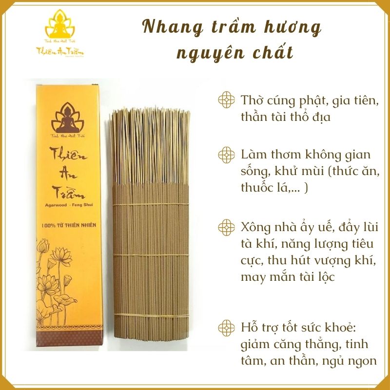 Nhang trầm hương nguyên chất tự nhiên Size 40cm - Hộp 1kg