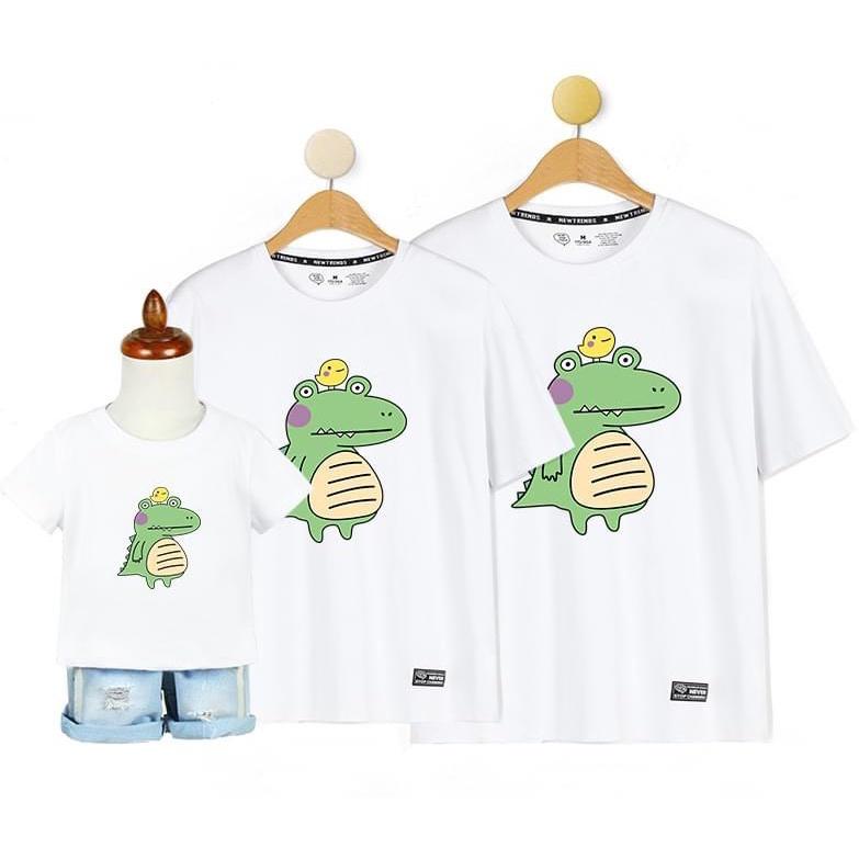Áo Thun Gia Đình In Hình Cá Xanh Chất cotton mềm mịn mát