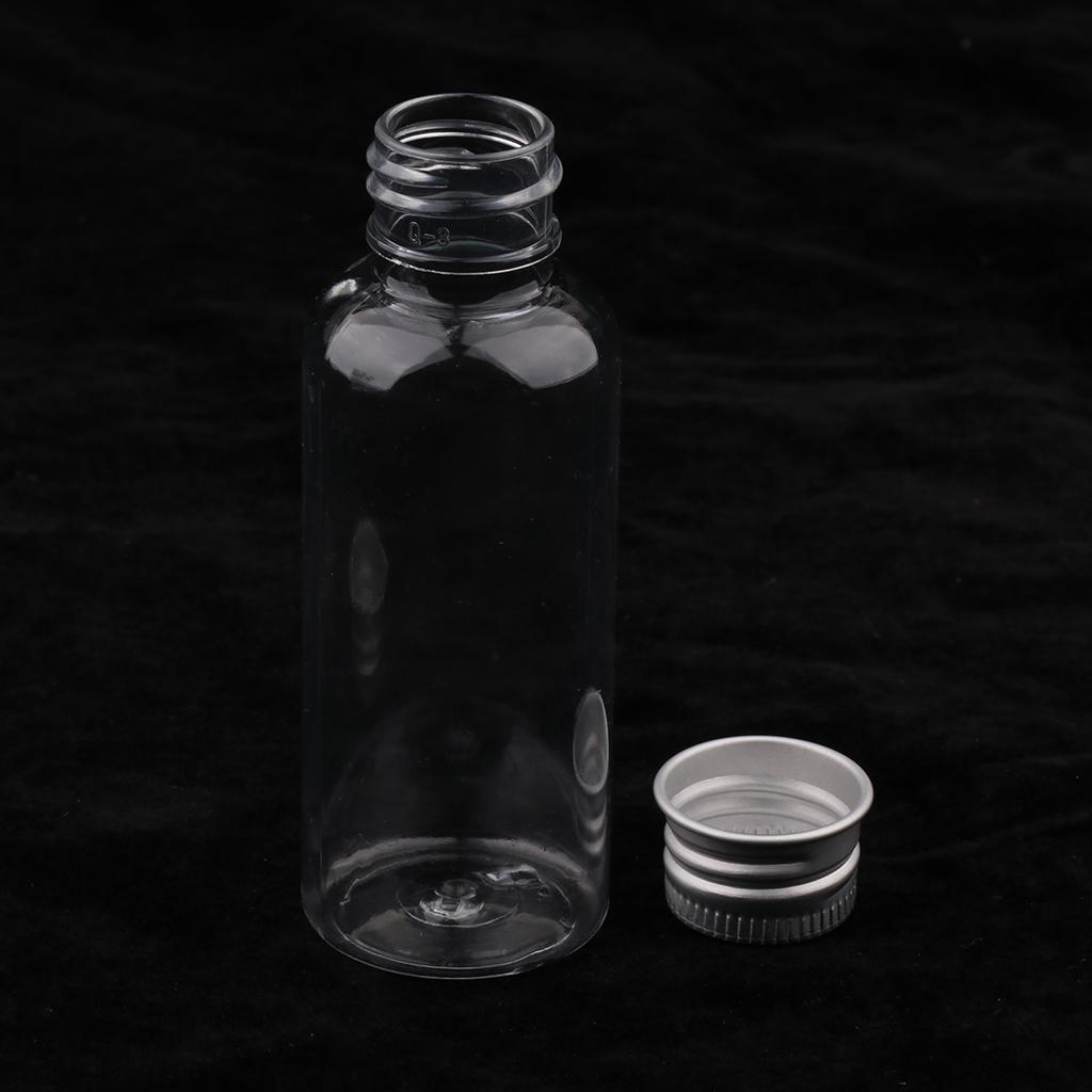 30x 50ml Empty Plastic Screw Cap Essential Oils Storage Condiment Vials