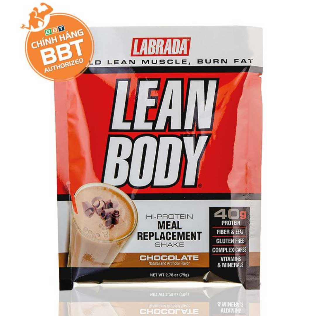 Labrada Lean Body , Sữa Thay Thế Bữa Ăn Tiện Lợi, Bổ Sung 40g Protein, 24g Tinh Bột Giàu Chất Xơ và 21 Vitamin Khoáng Chất, 79G/Gói