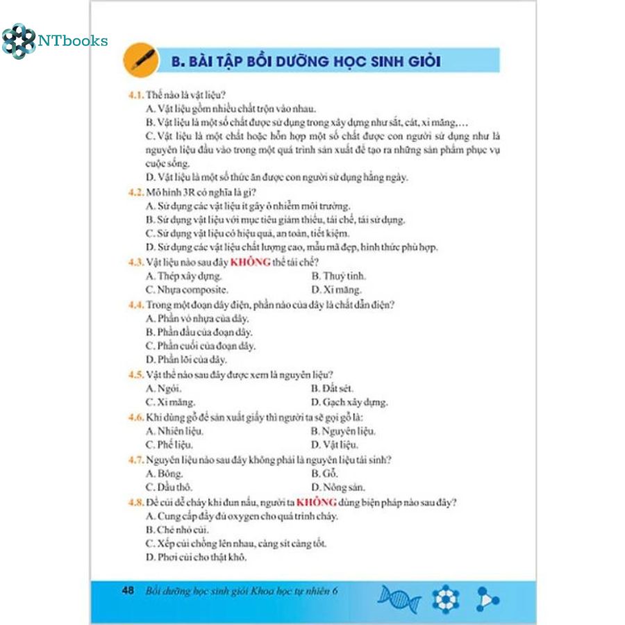 Sách Bồi Dưỡng Học Sinh Giỏi Khoa Học Tự Nhiên 6