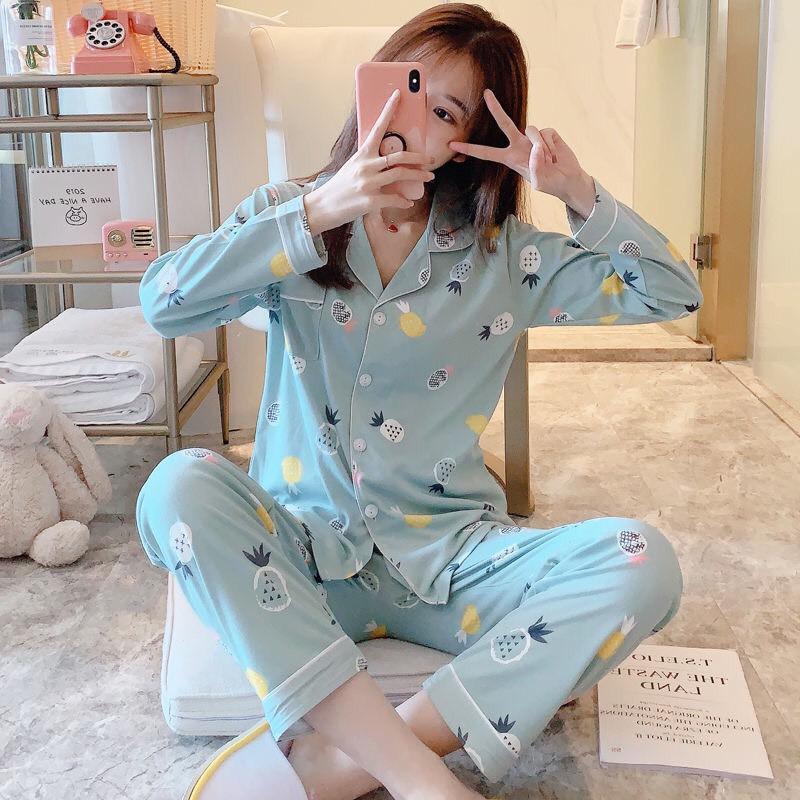 Bộ Đồ Pyjamas, Đồ Ngủ Cotton Sợi Tơ Sữa Cao Cấp Dày Dặn