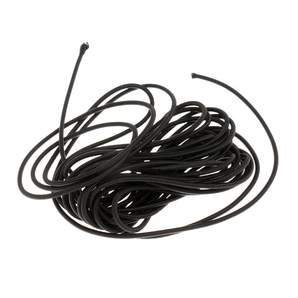 Black Elastic Rope Shock Cord Tie down Strap 5m Length 3mm Thickness