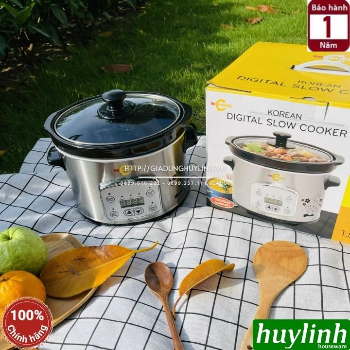 Nồi nấu cháo chậm tự động điện tử BBcooker DS15 - 1.5 lít - Hàng chính hãng - Nồi nấu cháo cho bé, nồi hầm, chưng yến