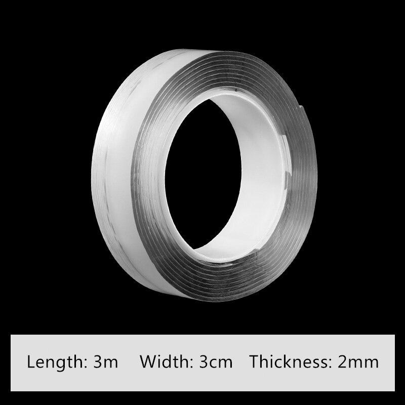 2020 Transparent Velcro Nano Tape Washable and Reusable Double-sided Adhesive Adhesive Universal Hook Tape for Furniture