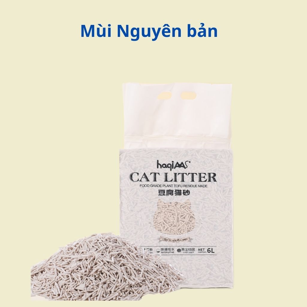 Cát đậu nành TOFU CAT LITTER 6L siêu vón cục, sạch sẽ cho chó mèo - Gói 2,3kg