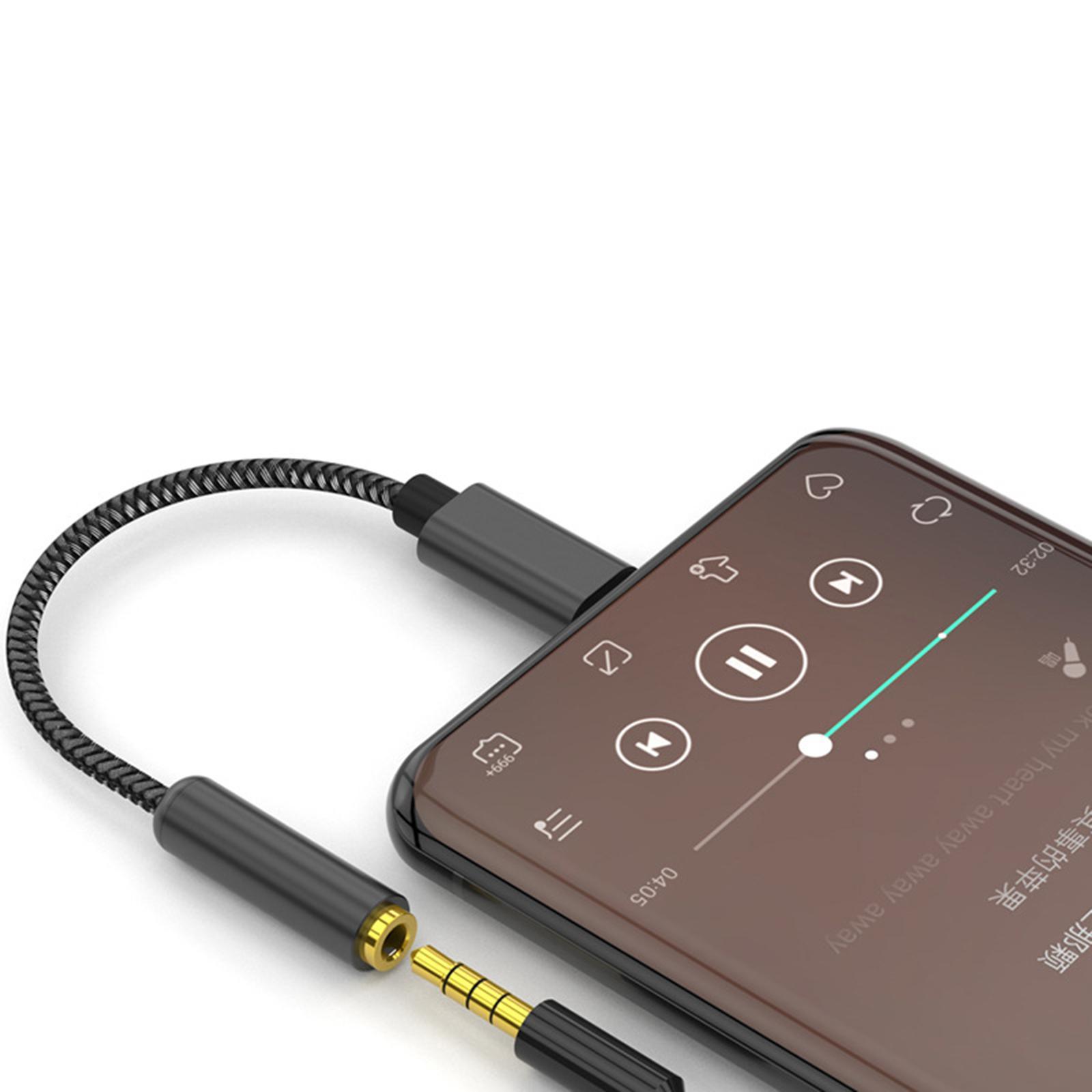 USB C to 3.5mm USB C to Mic Jack External Audio Adapter Grey