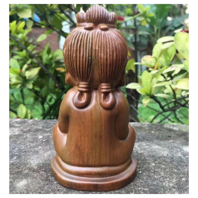 Bộ tượng gỗ tam phật thiền gỗ bách xanh đặt bàn trà, bàn làm việc - Tượng gỗ thưởng trầm, thưởng trà, trang trí tiểu cảnh