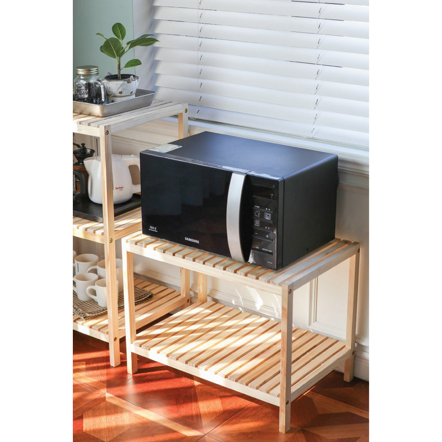 KỆ ĐỂ LÒ VI SÓNG 2 TẦNG HÀN QUỐC MÀU GỖ TỰ NHIÊN - OVEN RACK 2F NATURAL