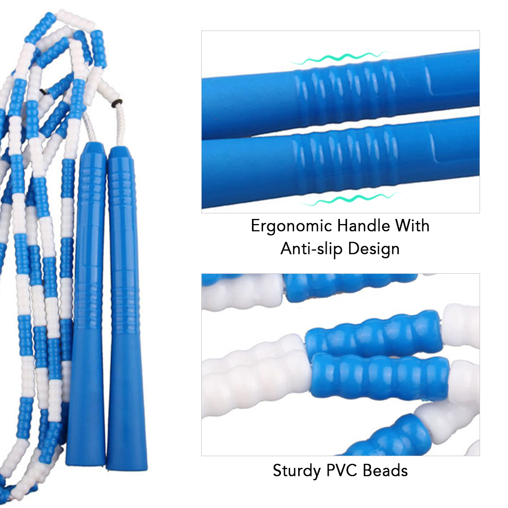 Dây nhảy thể dục có thể điều chỉnh Được làm bằng hạt PVC và dây nylon bền