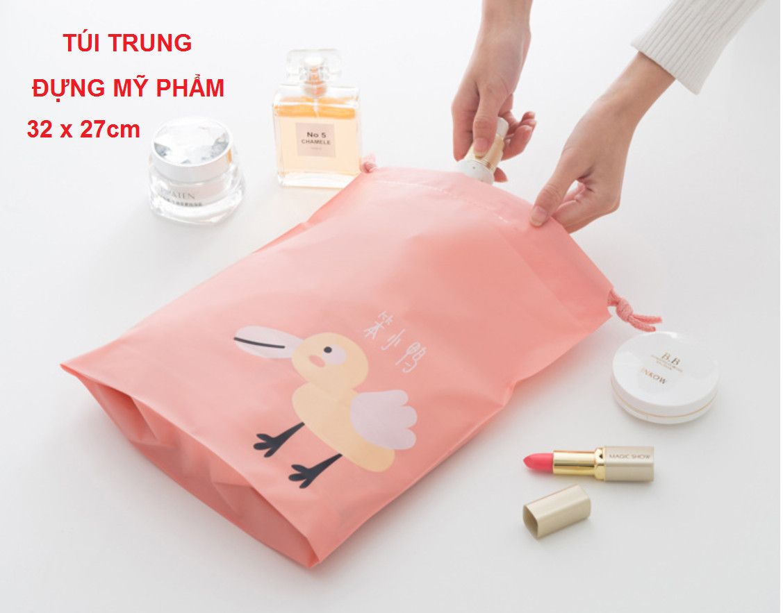 Combo 3 Túi Đựng Đồ Du Lịch dây rút hoạt hình xếp đồ gọn gàng trong vali Chống Thấm Bag in Bag (giao ngẫu nhiên)