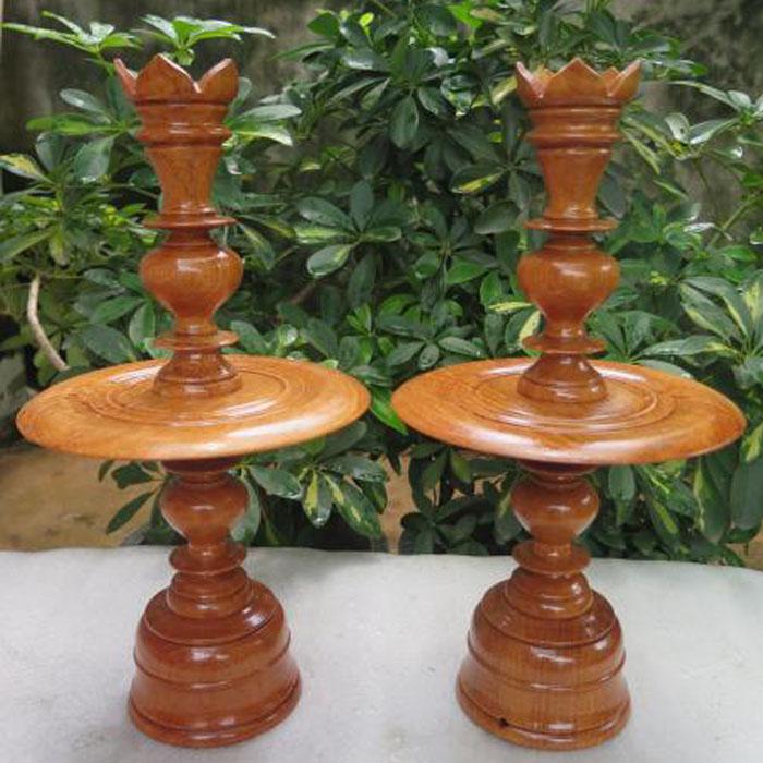 CHÂN ĐÈN GỖ GÕ 100% CAO CẤP 30-40-50-60-70 CM - Chân nến bàn thờ