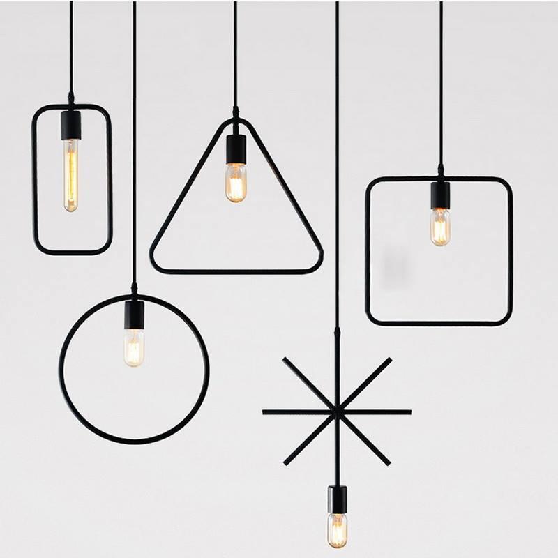 Bộ đèn trang trí hình học độc đáo 5 hình