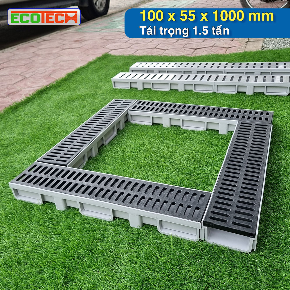 CỐNG THOÁT NƯỚC LẮP GHÉP ECO-Drain ID 80x35x500: Tải trọng 1.5 tấn, thoát nước nhanh, dễ lắp đặt và bảo trì, giảm lắng